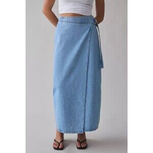 Levi's Denim Column midi wrap Maxi Skirt Sz XS NWT